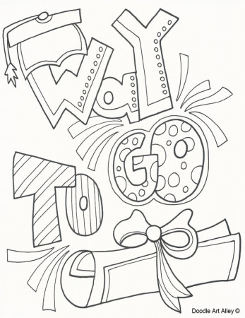 Graduation Coloring Pages - DOODLE ART ALLEY