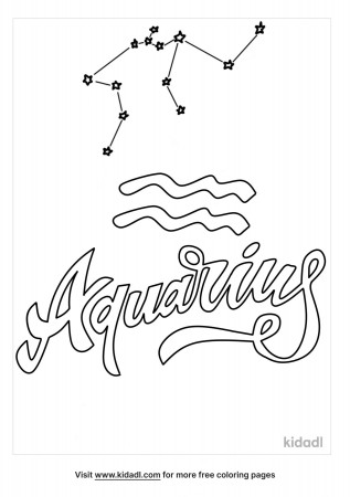 Aquarius Coloring Pages | Free Emojis, Shapes & Signs Coloring Pages |  Kidadl