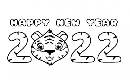 Happy New Year 2022 Coloring Pages - Pngmoon- PNG images, Coloring Pages