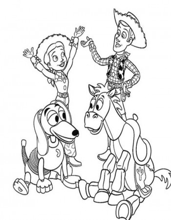 Jessie Riding Slinky Dog While Woddy Riding Bullseye Coloring Page -  Download & Print Online Coloring Pages for Free | Color Nimbus