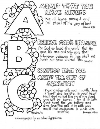 Coloring Pages for Kids by Mr. Adron: ABCs of the Gospel Coloring Page, Free