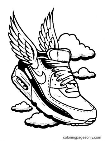 Nike Jordan Shoes with Wings Coloring Pages - Nike Coloring Pages - Coloring  Pages For Kids And Adults