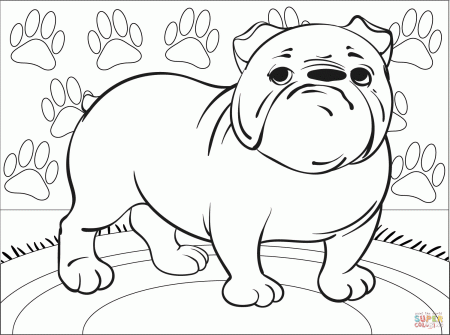 Bulldog coloring page | Free Printable Coloring Pages