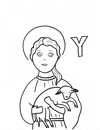 Y is for St. Ynez (Agnes) | Saints to Color