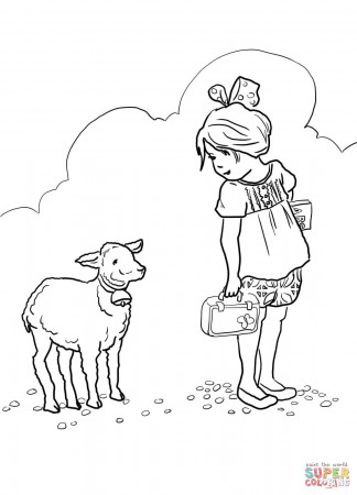 Mary Had a Little Lamb coloring page | Free Printable Coloring Pages