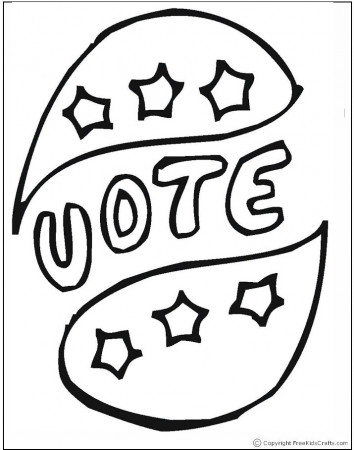 Vote badge - US Elections 2016 Coloring Page