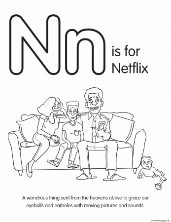 N Is For Netflix Coloring Pages Printable