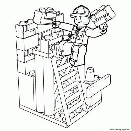 Lego Construction Worker Coloring Pages Printable