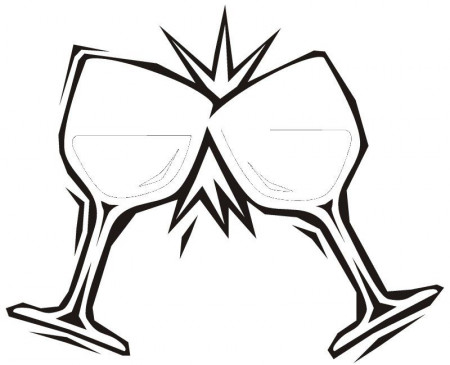 glasses raised in a toast - Clip Art Library