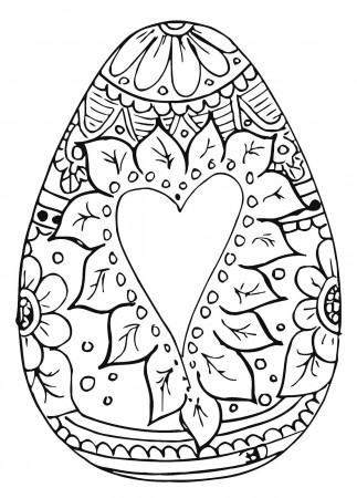 Egg shaped mandala coloring book to print and online
