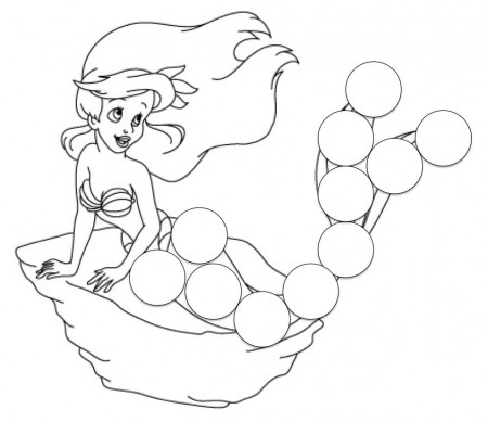 Little Mermaid Dot Marker Coloring Page - Free Printable Coloring Pages for  Kids
