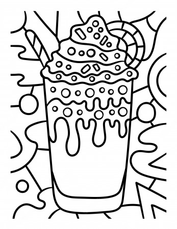 Premium Vector | Smoothie sweet food coloring page for kids