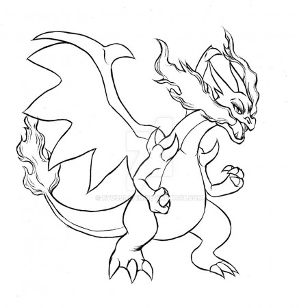 coloring : Pokemon Outline Pictures X And Y Mega Evolution ...