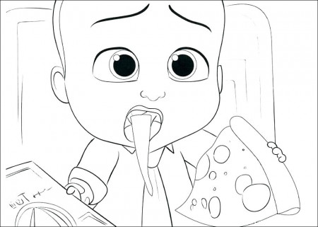 Boss Baby Eating Pizza Coloring Page - Free Printable Coloring ...