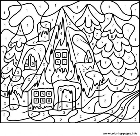 coloring pages : Color By Number Adults House Free Coloring ...