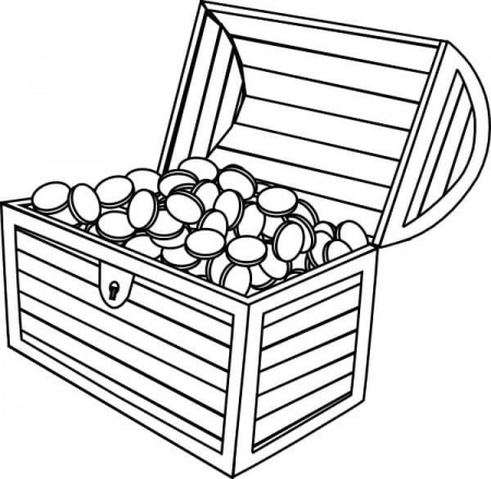 Easy Treasure Chest Coloring Page - Free Printable Coloring Pages for Kids