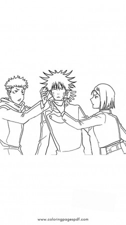 Anime Coloring Page Of Itadori And ...