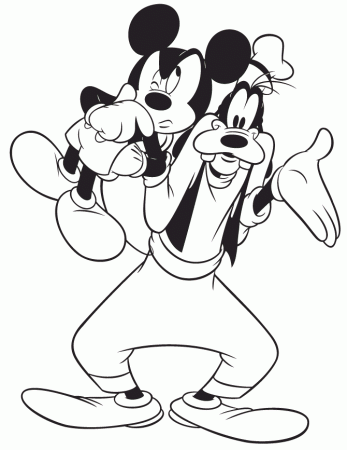 Mickey Mouse And Goofy Coloring Page | Free Printable Coloring Pages