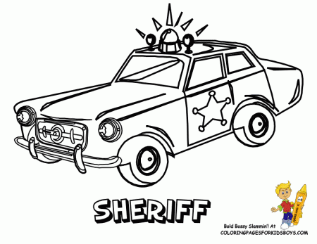 Police Badge Coloring Page Car Pictures