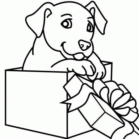colorwithfun.com - Dog Christmas Coloring Pages For Kids