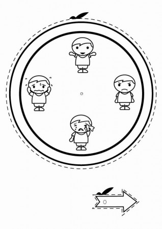 Coloring page emotion clock - boys - img 24078.