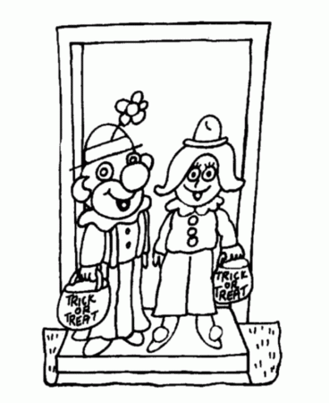 Halloween Party Coloring Pages - Halloween Party Trick or Treat 