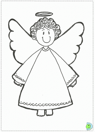 Angel coloring page, Christmas Angel colouring page- DinoKids.