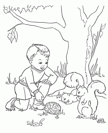 Spring Children and Fun Coloring Page 15 - Spring animals Coloring 
