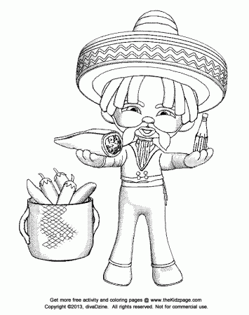 Cinco de Mayo Have a Burrito Free Coloring Pages for Kids ...