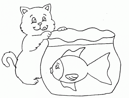 Fish Bowl Coloring Page - Free Coloring Pages For KidsFree 