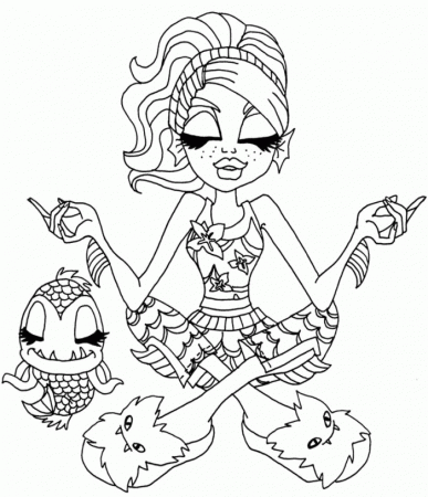 Lagoona Blue Posing Coloring For Kids - Monster High Coloring 