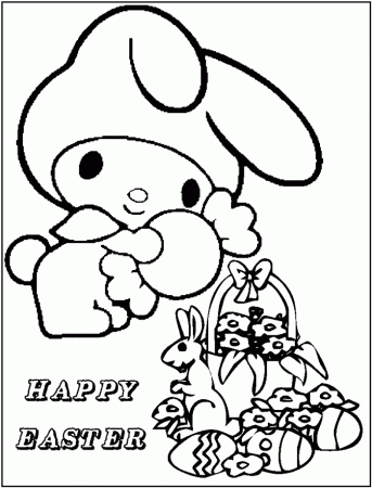 Easter Sanrio coloring page