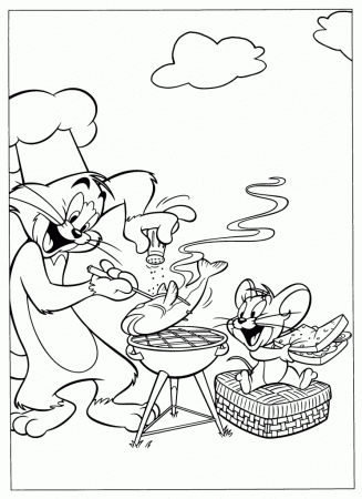 Tom and jerry cook together Coloring pages | Coloring Pages