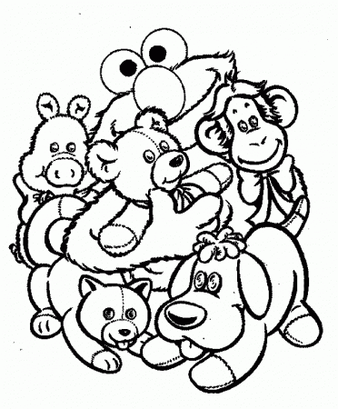 Drawing Elmo in black and white to color ~ Child Coloring