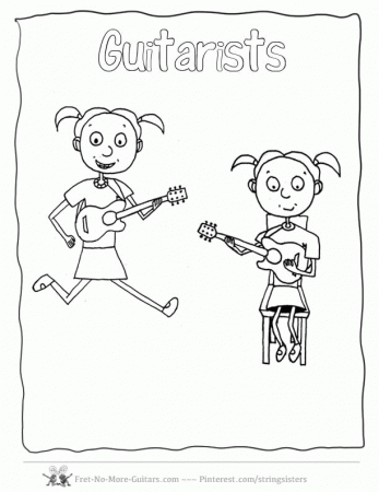 guitar coloring pages kids guitar players 4
