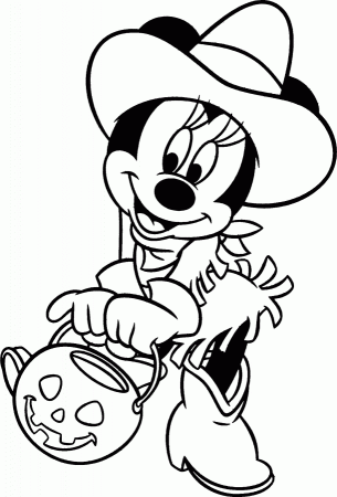 Minnie Mouse - Free Disney Halloween Coloring Pages - Lovebugs and 
