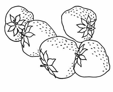 straberries fruit Colouring Pages