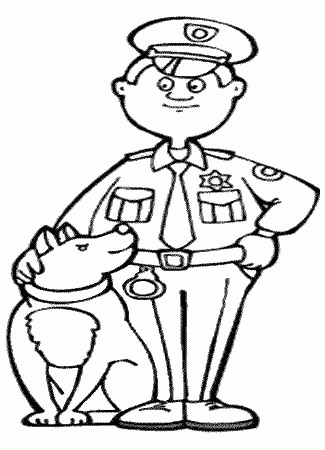 Police officer hero coloring page | Police crafts etc