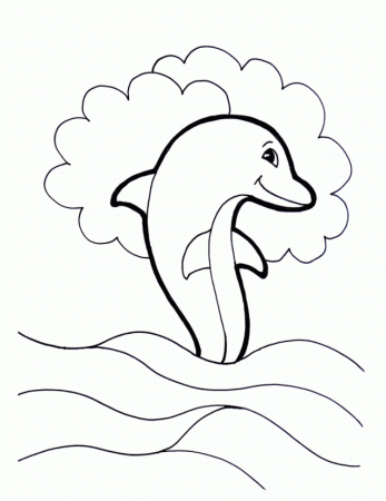 The Dolphin Is Still Small And Cute Coloring Page High Definition 