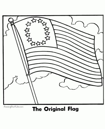 The first American flag coloring page | CC 3 week 4- Declaration of I…