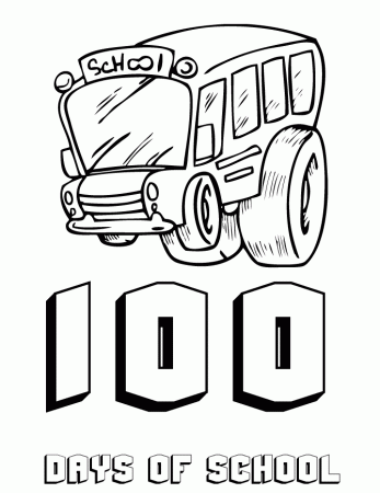 School Bus – 100th Day Of School Coloring Page | Free Printable 