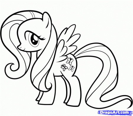 FlutterShy my little pony Colouring Pages (page 2)