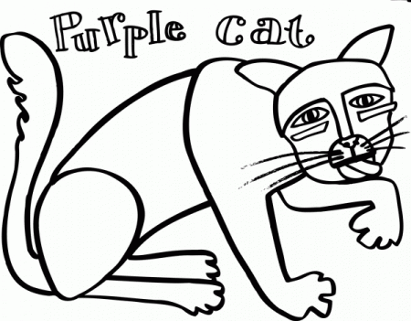 The Purple Cat of Eric Carle coloring page