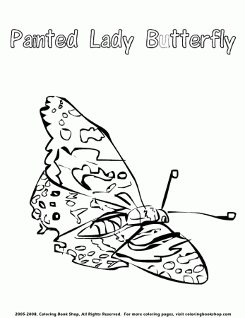 Painted Lady butterfly printable coloring pages, placecards 