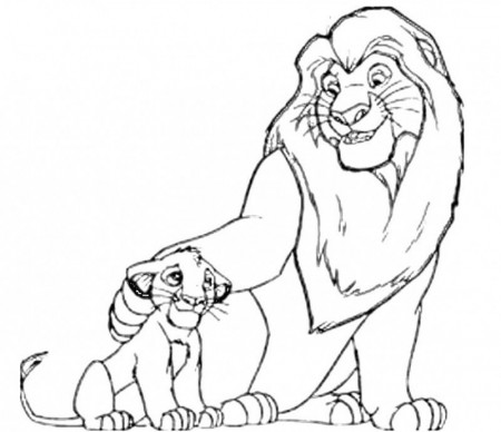 Simba Is A Very Loving Coloring Page - Kids Colouring Pages