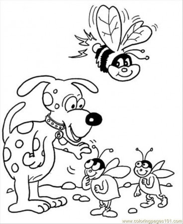 Coloring Pages Bees With Dog Coloring Page (Mammals > Dogs) - free 