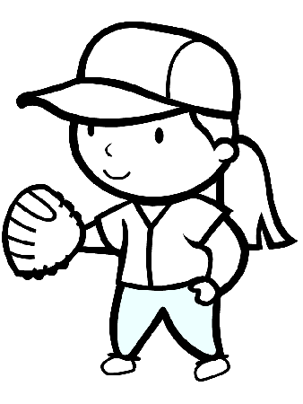 softball girl Colouring Pages