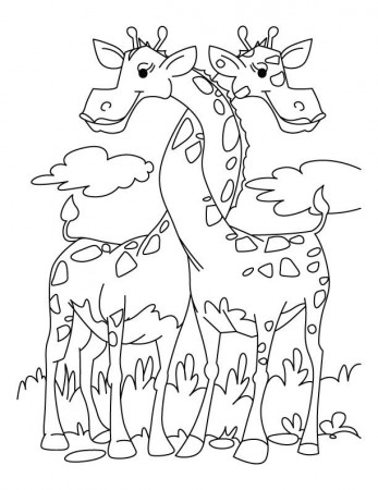 Printable Giraffe Love Coloring Page - Animals Coloring : oColoring.