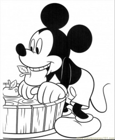 Coloring Pages Mickey Mouse And Apples (Cartoons > Others) - free 