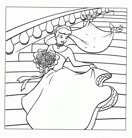 Cinderella coloring pictures coloring pages free coloring book